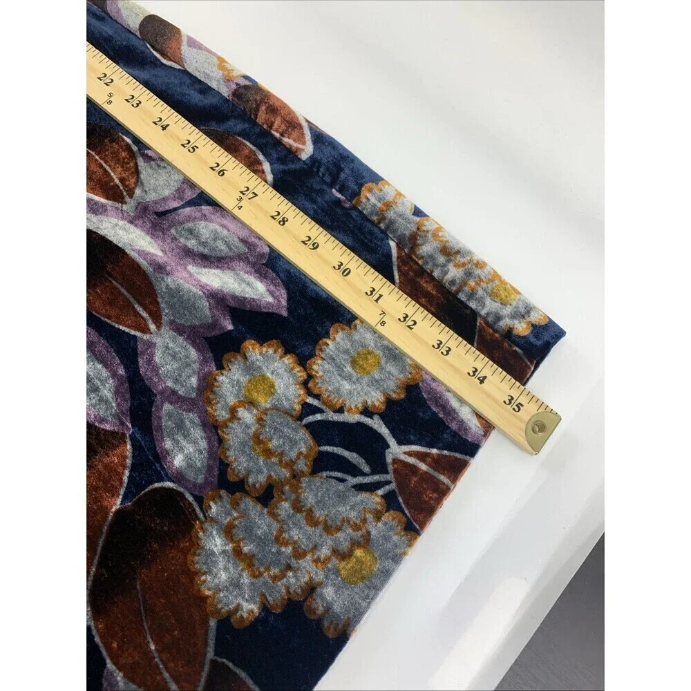 Ann Taylor Long Sleeve Velvet Shift Dress Boat Neck Floral Puff Sleeves 8 Tall - Picture 9 of 12